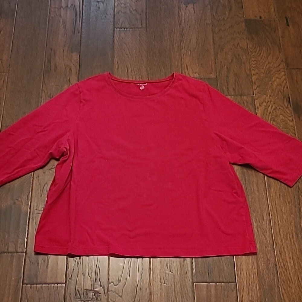 💥3for$12💥 Kim Roger's 3/4 length sleeve red shirt size 3X